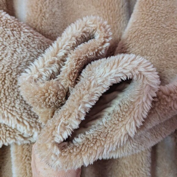 ALO YOGA Oversized Faux-fur Trench Coat In Camel XS Viral teddy  sherpa jacket - Picture 15 of 16